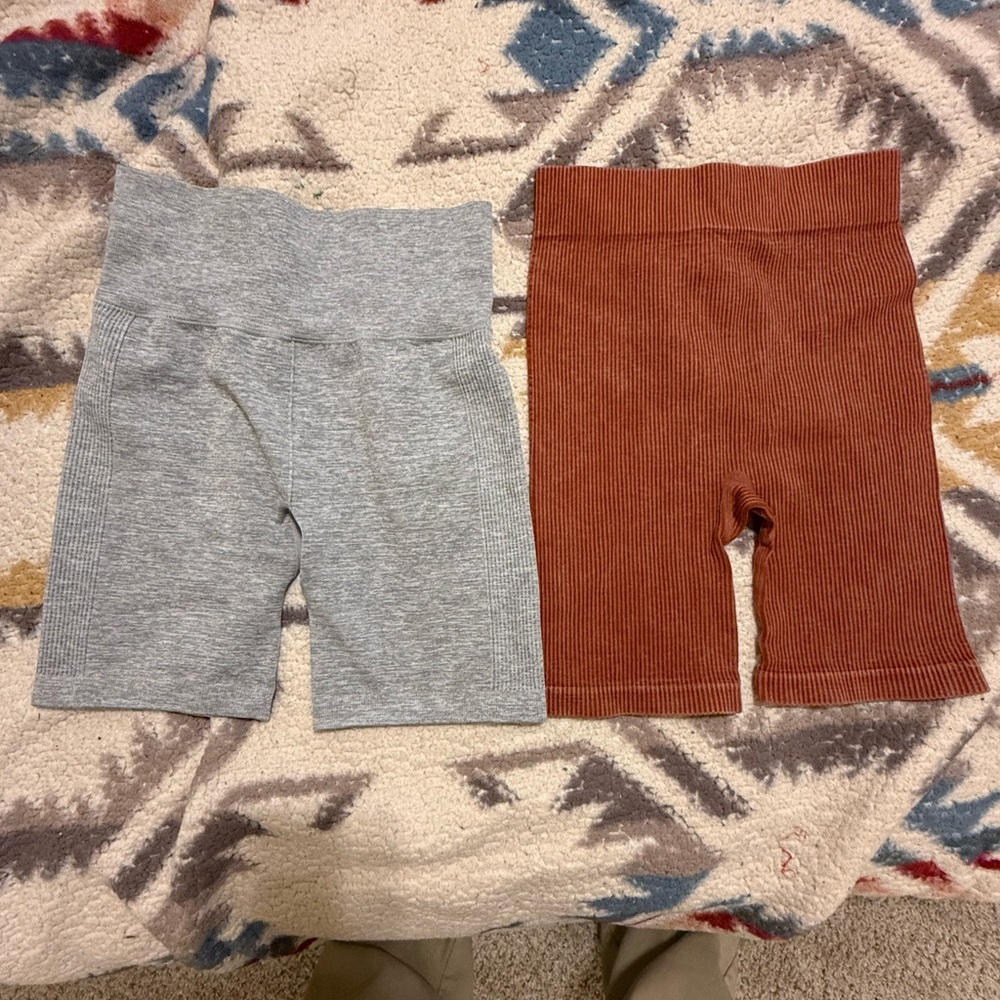 Forever 21 Kids Ribbed Shorts - Gray and Brown